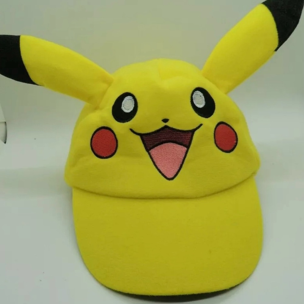 Pokémon Hat Pikachu Hat with Ears Embroidered Face One Size DesignWare Clean